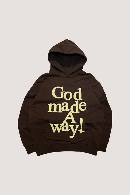 GOD MADE A WAY! HOODIE (BROWN)